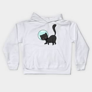 Cute cartoon black cat astronaut. Kids Hoodie